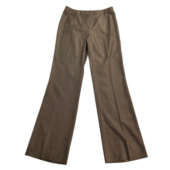 Escada Women's Houndstooth Wool Silk Blend Wide Leg Trousers Pants EU 36 US 6 - Picture 1 of 12
